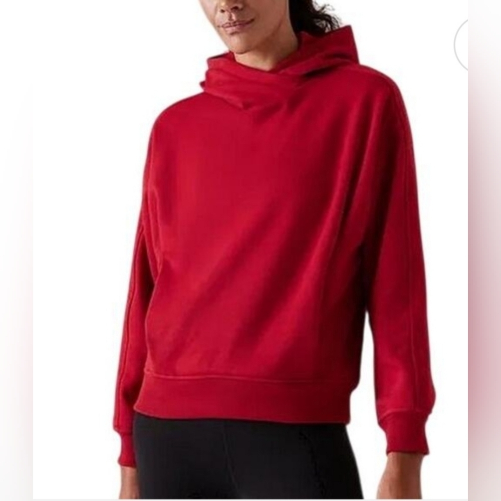 NWT ATHLETA Women's Cozy Karma Hoodie Sweatshirt Size XL In Clover Berry